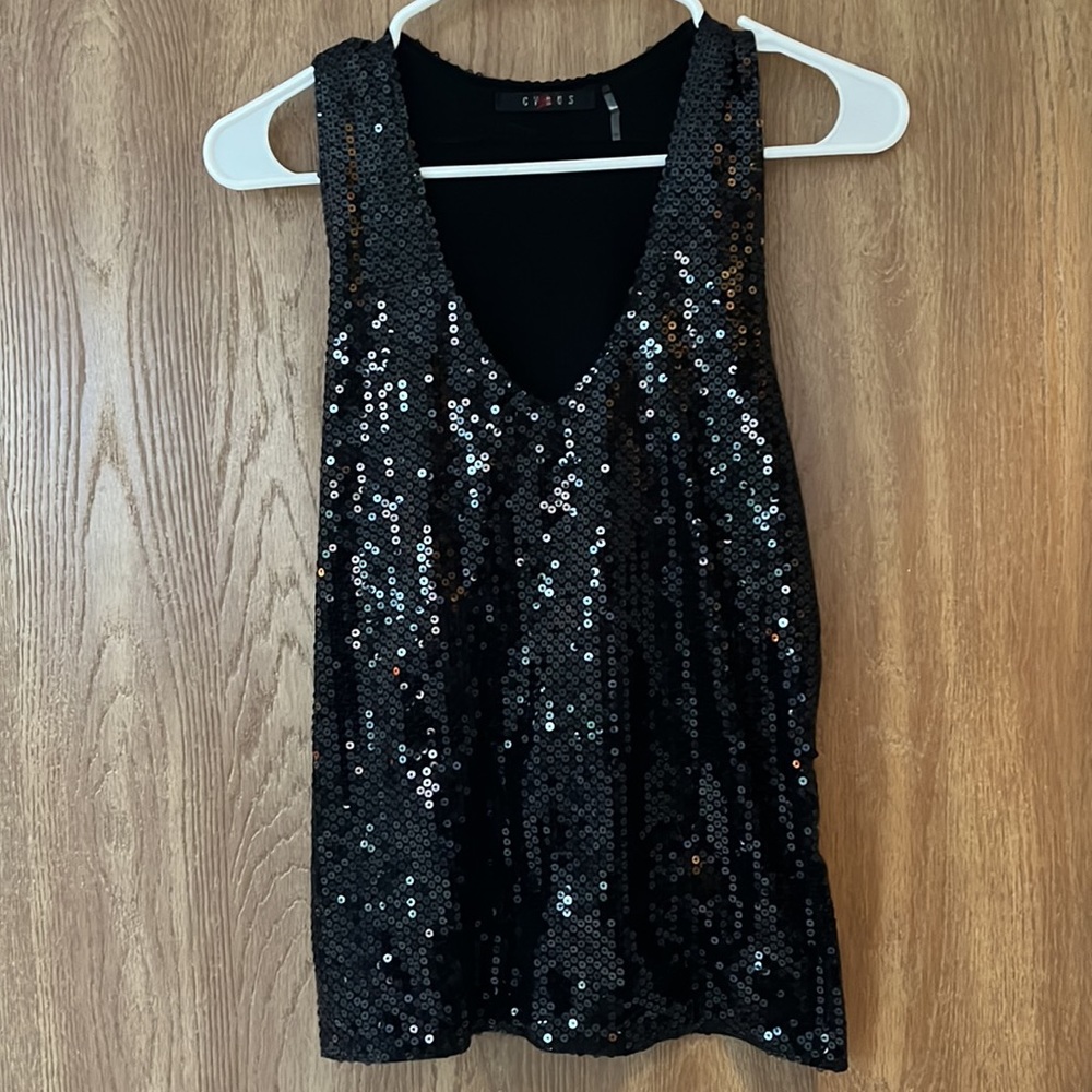 Racer back back sequin tank top size M